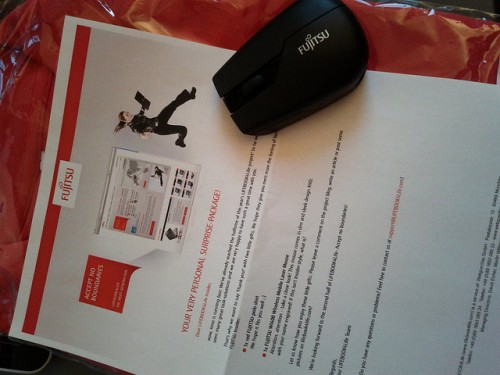 Suprise package Fujitsu mouse and poloshirt